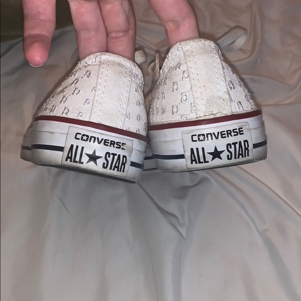 White Patterned Converse - image 3